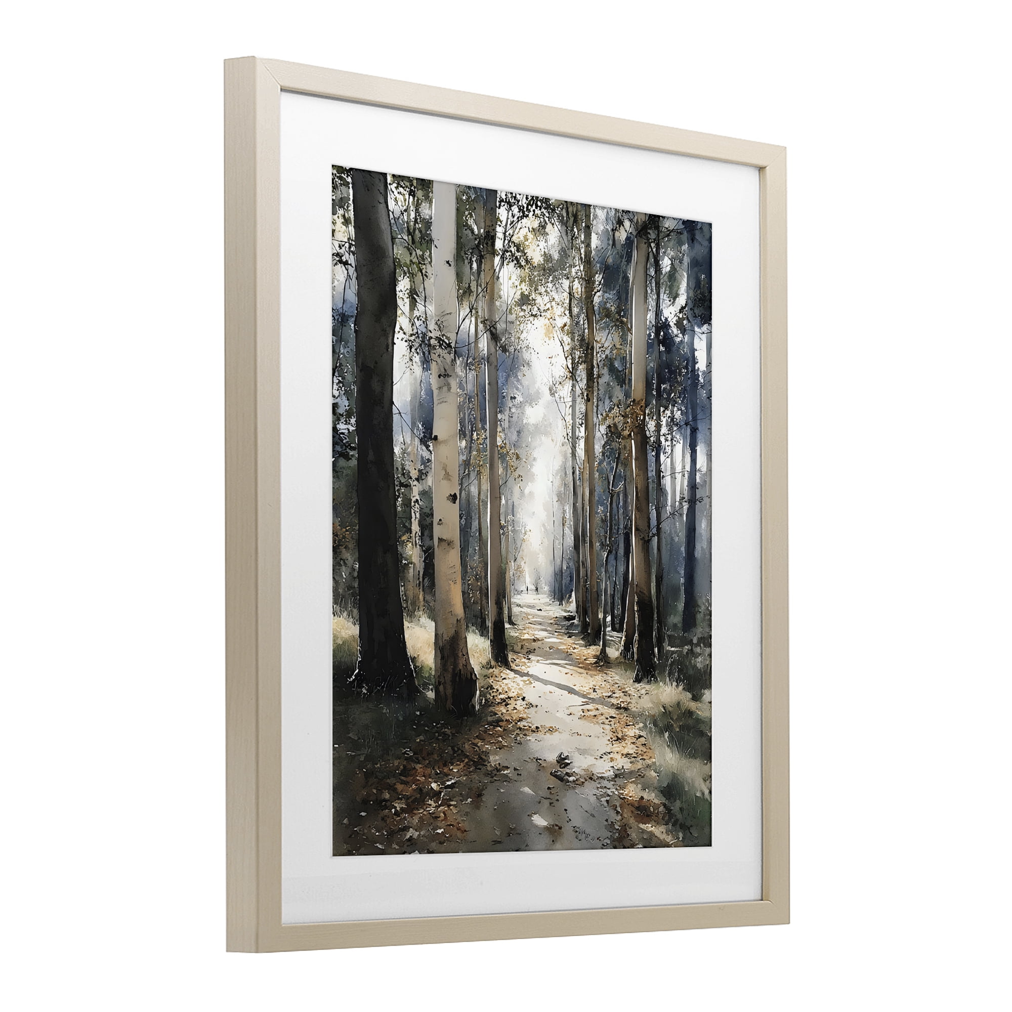 Stupell Industries Path in Autumn Light Birch Framed Print Under Glass, design by Franklyn Gregory