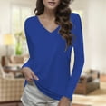 thumbnail image 2 of Towmus Women Shirts V Neck Short Ladies Long Sleeve Tee Shirts Basic Tops, 2 of 6