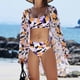 thumbnail image 2 of Trajes de Baño de Bikini de Mujer con Correas Impresas V Sexy Split Set de Tres Piezas, Diseño de Corte Alto para la Piscina de Playa Y las Vacaciones de Verano, 2 of 9