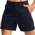 thumbnail image 1 of Plebaso Running Shorts for Men Drawstring Workout Athletic Shorts Lightweight Shorts with Zipper Pockets, 1 of 2