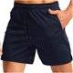 thumbnail image 1 of pstuiky Pantalones cortos de gimnasio para hombre, Pantalones cortos deportivos de color liso para hombre, de malla transpirable para entrenamiento de fitness, para playa, con bolsillos y cremallera., 1 of 2
