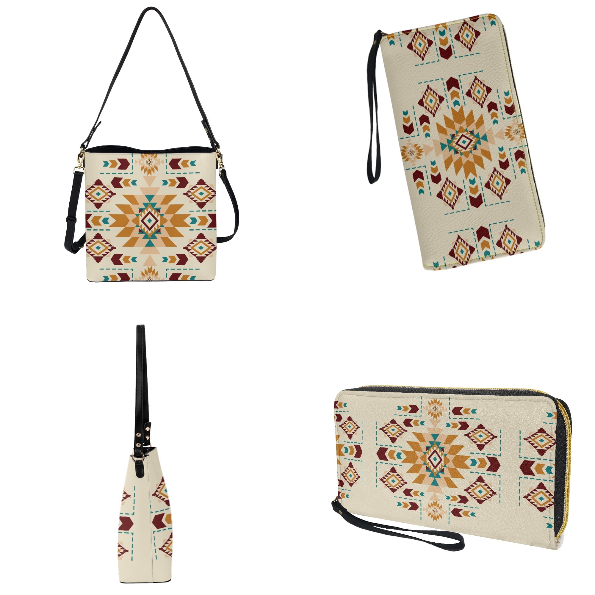 ZUXONGSY Aztec Tribe Print Leather Crossbody Hobo Purses for Women Lightweight Shoulder Handbags with 2 Straps Large Bucket Tote Satchel Bag for Daily Use Shopping