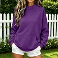 thumbnail image 2 of VV AVEORS Mock Neck Sweatshirt Women 2026 Fall Winter Oversized Turtleneck Lightweight Pullover Teens Long Sleeve Sweatshirts Purple M, 2 of 8
