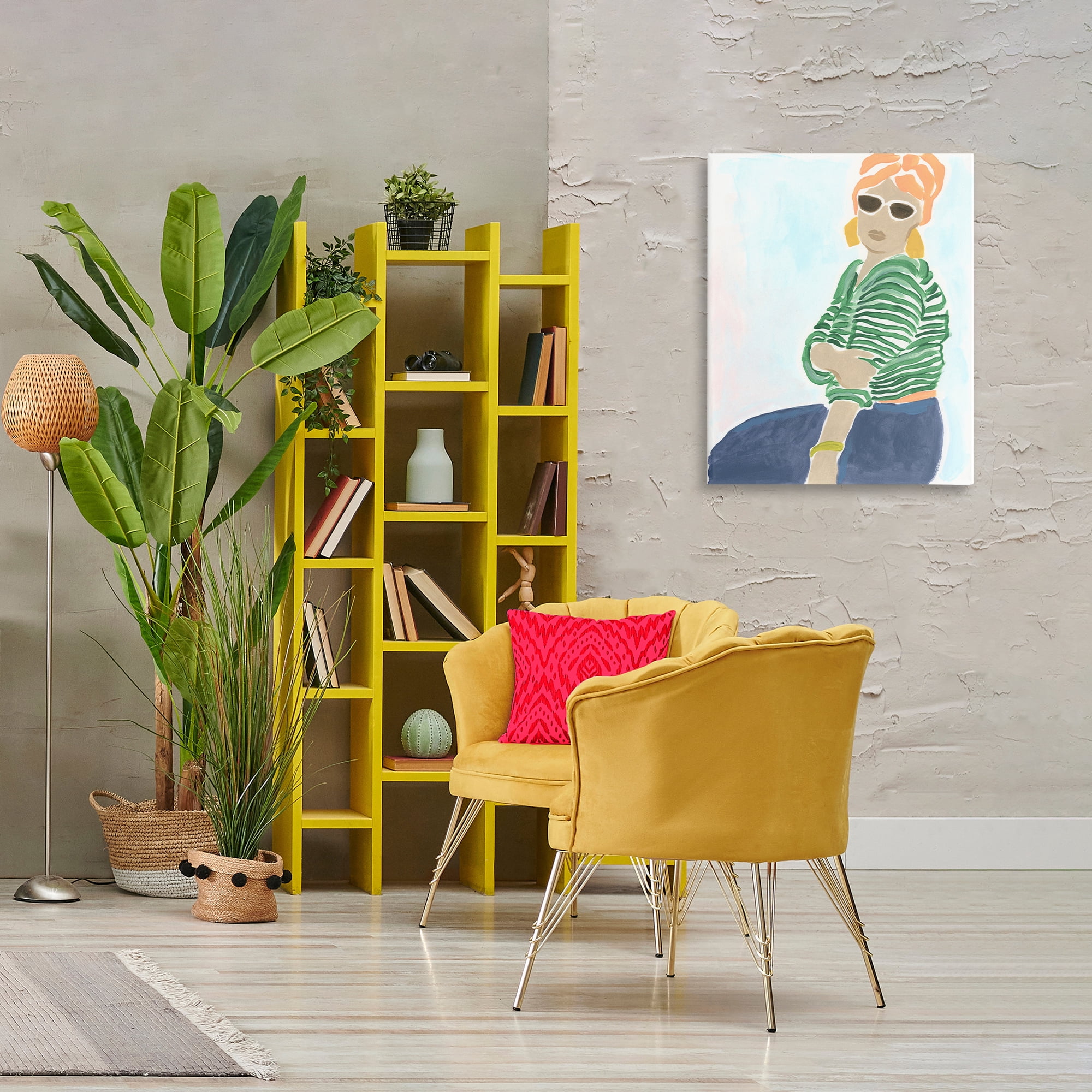 Stupell Industries Beachy Stylish Woman People Painting Wrapped Canvas Art Print Wall Art, 24 x 30