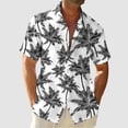 thumbnail image 1 of toraway Mens Shirts Long Sleeve down Men Short Sleeved Fashionable Color Gradient Printed Coconut Tree Pattern Men Seaside Beach Shirt XXXL, 1 of 3