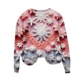 thumbnail image 1 of Birdeem Joyeux Noël Femmes Décontracté Imprimé Col Rond Manches Longues Chandail Blouse Chandail en Molleton Hauts, 1 of 1