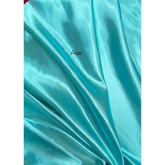 Bridal Shiny Satin, Non Stretch, 60" Wide, Sells by the Yard from Sal Tex Fabrics, Aqua
