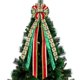 thumbnail image 2 of F1CC-Árbol de Navidad a cuadros, a rayas para lazo grande árbol de Navidad, casa de granja hecha a mano, decoraciones de fiesta de vacaciones en interiores, 2 of 3