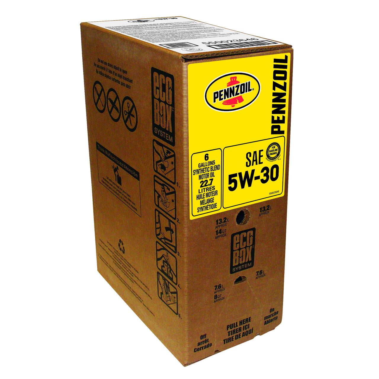 Pennzoil Conventional 5W30 Motor Oil Ecobox, 1 qt offer valid for in
