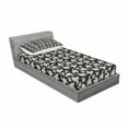 thumbnail image 3 of Flower Bedding Set with Sheet & Covers, Vintage Style Blossoming Flowers on Dark Toned Background Flourishing Nature, Printed Bedroom Decor 2 Shams, 4 Sizes, Black and Ivory, by Ambesonne, 3 of 3