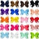 thumbnail image 5 of Paquete de 20 lazos para el pelo para niñas de Fable, pinzas para el pelo de cocodrilo de lino y algodón o accesorios para el pelo hechos a mano neutros para niñas pequeñas (4 pulgadas) JM, 5 of 5