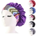 thumbnail image 5 of Women Satin Night Beauty Salon Sleep Cap Cover Hair Bonnet Hat Silk Head Wide Elastic Hair Chemo Cap, 5 of 5