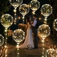 thumbnail image 5 of Kit de globos inflables transparentes luminosos coloridos con luz LED Bobo y palo para decoración de fiestas de cumpleaños y bodas de Navidad, 5 of 5