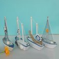 thumbnail image 2 of Toddmomy 1Pack Wooden Sailboat Ornament Mediterranean Style Home Decoration for Adults Indoor 11.8x4.3x1.1in, 2 of 8