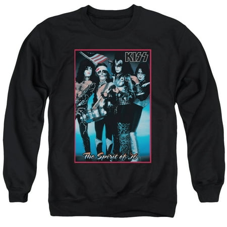 Kiss Hard Rock Metal Band The Spirit Of '76 Adult Crewneck (Best Crew Neck Sweatshirt Brand)
