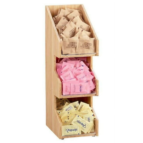Cal Mil 2053-60 3 Section Condiment Display Bamboo - Brown