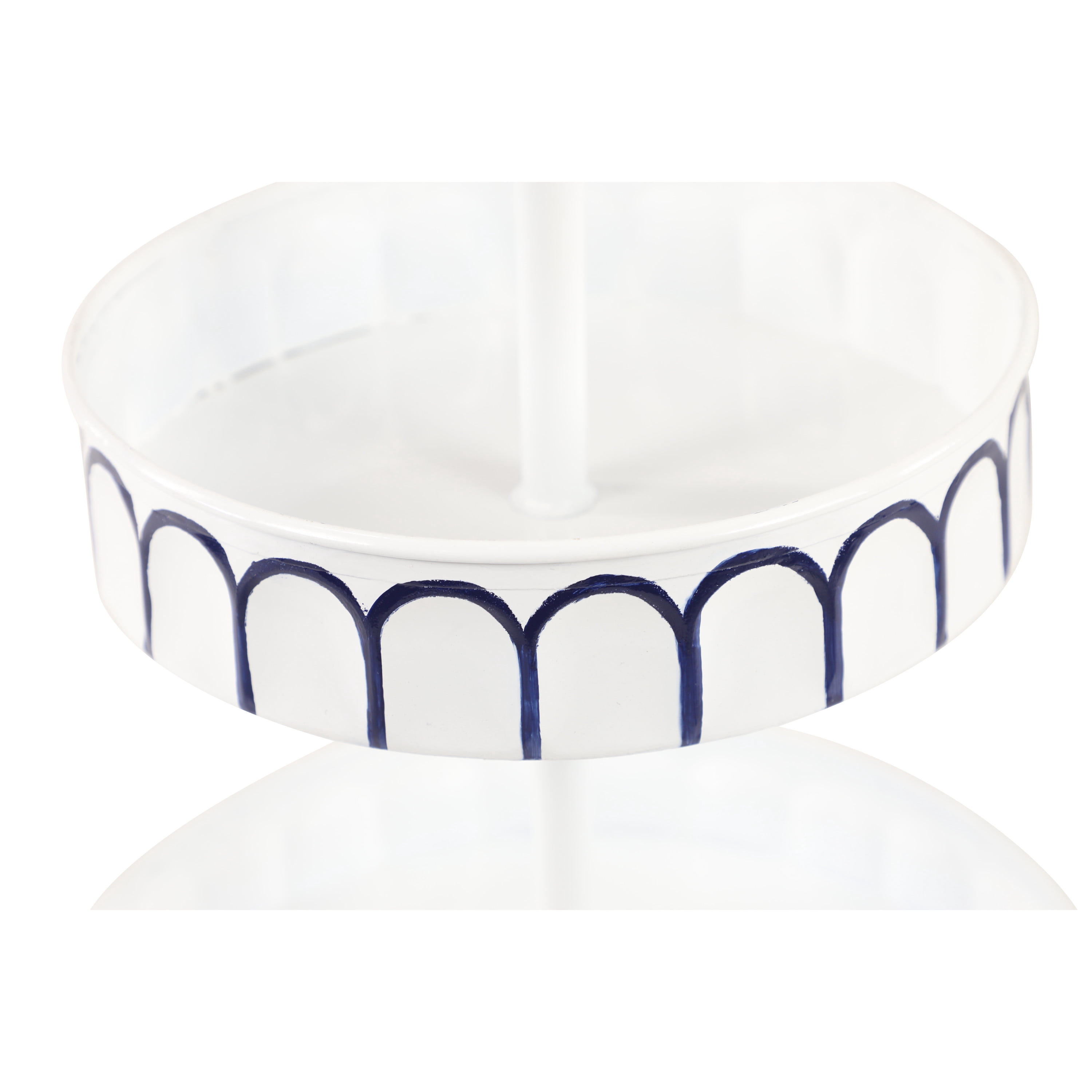DecMode 13"W, 18"H Metal Farmhouse Tiered Server, White, 1 - Piece