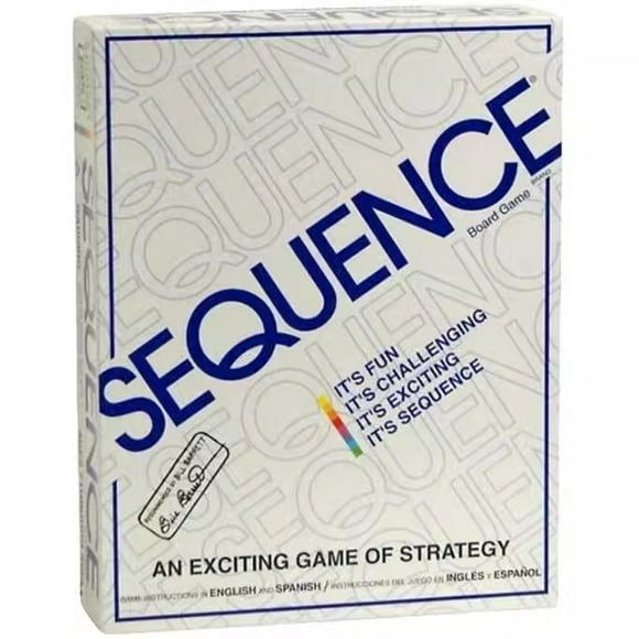 SEQUENCE- Original SEQUENCE Game with Folding Board, Cards and Chips by Jax ( Packaging may Vary ) White, 10.3" x 8.1" x 2.31"