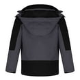 thumbnail image 5 of Windbreaker Jackets for Men Unisex Hooded Long Sleeve Patchwork Zipper Hardshell Fleece Hiking Wear Outerwear Coat Mens Windbreaker Jackets Dark Gray L, 5 of 7