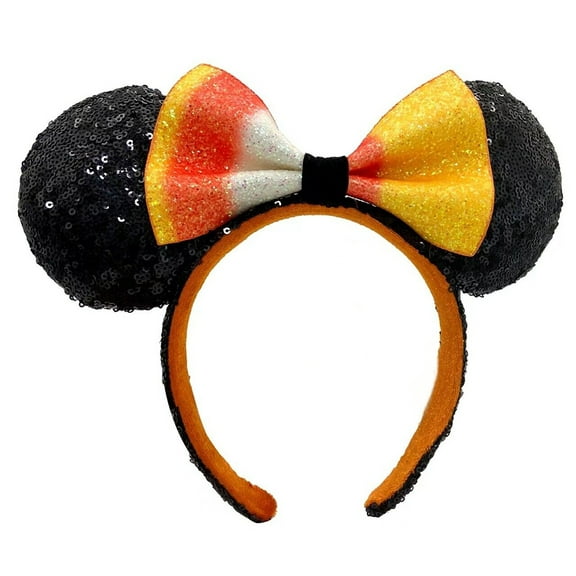 Trendy Bow Limited Party Sequins Minnie Ears Halloween Candy Corn Headband Fashion Hairband - NEW