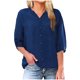 thumbnail image 1 of Vestidos Casuales Para Mujer Camiseta de lino de manga corta con cuello en V para mujer, color liso, estilo lino, talla grande, manga corta, cuello en V, top/camiseta de manga corta con cuello en V, 1 of 5