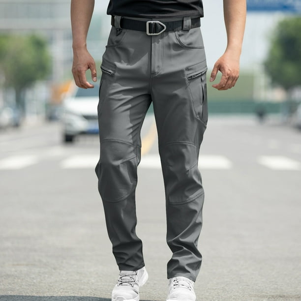 Ceisia Men's Gift Slim Tactical Cargo Pants Abrasion-resistant Multiple Pockets Knee Patch Multi-Color