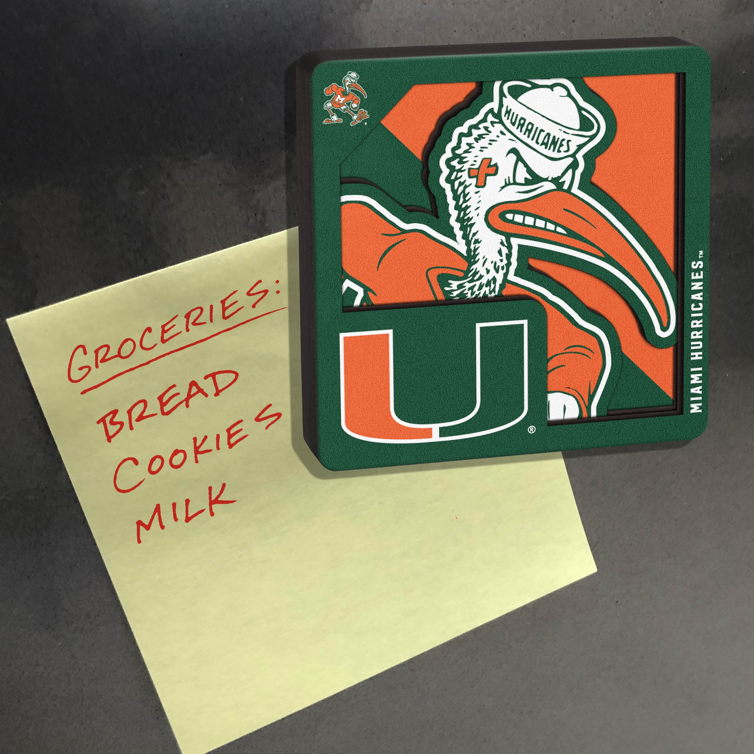 YouTheFan NCAA Miami Hurricanes 3D Logo Series Magnet