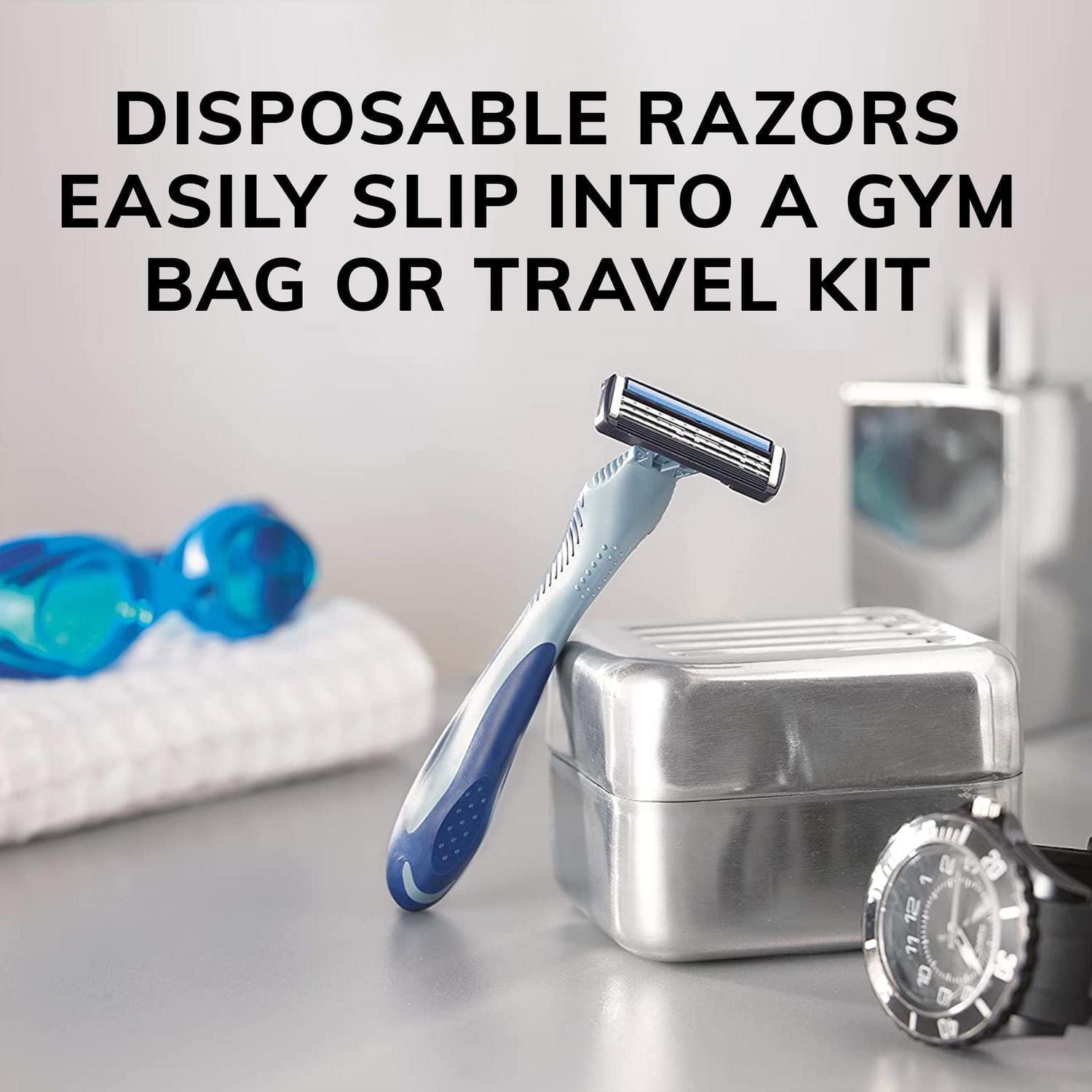 Rasoirs jetables pour hommes BIC Flex 3 Titanium, des rasoirs parfaits pour un rasage lisse et confortable, rasoirs 3 lames, paquet de 8. Paquet de 8