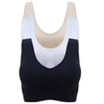 thumbnail image 1 of CHUANK Women‘s 3-Pack Seamless Wireless Sports Bra with Removable Pads, 1 of 7