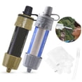 thumbnail image 1 of 2 PCS Outdoor Water Filter Straw Water Filtration System Water Purifier for Emergency Preparedness Camping Traveling Backpacking, 1 of 7