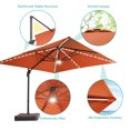 thumbnail image 4 of FLAME&SHADE 10×10FT LED Cantilever Patio Umbrella – Ultimate Outdoor Comfort with 360° Rotation and Infinite Canopy Angle Adjustment,Red, 4 of 8