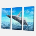 thumbnail image 3 of Designart ' Humpback Whale Jumping Out of Sea ' Farmhouse Canvas Wall Art Print, 3 of 3