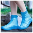 thumbnail image 2 of CHAO Fundas impermeables para zapatos, reutilizables, antideslizantes, para exteriores, para senderismo, para adultos y niños, talla M, azul medio, 2 of 2