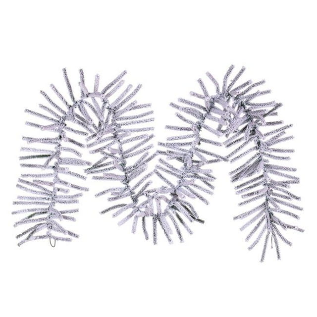 Vickerman K226214 9 x 14 Po Floqué Guirlande de Pin Pistolet&44; Blanc