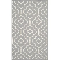 SAFAVIEH Dhurries Slater Geometric Area Rug, Grey/Ivory, 6' x 9'