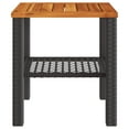 thumbnail image 3 of vidaXL Garden Table Black 40x40x42 cm Poly Rattan Acacia Wood, 3 of 5