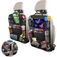 thumbnail image 1 of Organizador de asiento trasero de coche, paquete de 2, soporte para tableta, resistente al agua y duradero, organizador de asiento de coche, alfombrilla para patadas, 1 of 3