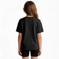 thumbnail image 6 of CCRFTGI 250th Anniversary Summer Outfits for Kids Girls Size 10-12 2 Piece Outfits Patriotic Happy America 250 T Shirt and Biker Shorts July 4th Celebration Activewear Black 3-4 Years, 6 of 6