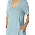 thumbnail image 5 of TheMogan Women's S~3X Soft Jersey Oversized V-Neck Short Sleeve Maxi Dress W Pocket, 5 of 6