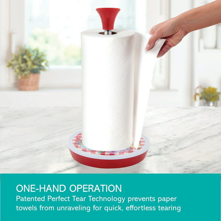 Dear Household Stainless Steel Paper Towel Holder Stand Designed for Easy One- Handed Operation - This Sturdy Weighted Paper Towel Holder Countertop