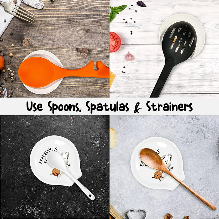 1 Set coffee bar accessories of Spoon Ceramic Rest Kitchen Spoon Holder  Soup