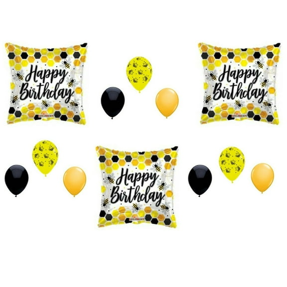 Honey Bee Bumblebee Happy Birthday party balloons Decoration Supplies Hive
