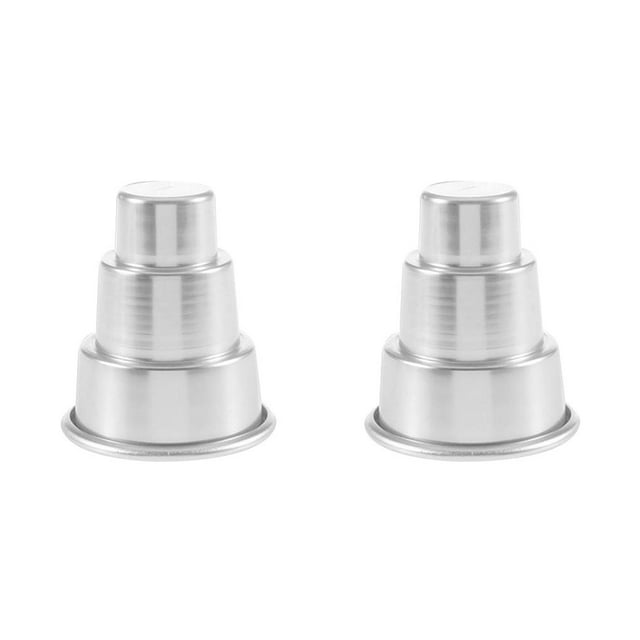 Billuyoard Molde para hornear pasteles de 3 niveles Molde para cupcakes Banquete de boda Hogar Pan Mediano Medio 2Conjunto