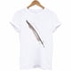 thumbnail image 3 of ICHUANYI Clearance Fashion Women Short Sleeve T-Shirt Feather Print Casual Top Tee Blouse(Brown, M) ICHUANYI WER2023080706511, 3 of 3