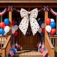 thumbnail image 4 of CaiYueKe Independence Day Bow Decoration Red White Blue Patriotic Door Hanging with Star Print, Reusable Holiday Party Decor for Wreaths Mantels Porch Decorations, 4 of 7