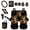 Camo American Flag Deer, variant on Leopard Pattern Car Seat Covers Full Set Casual Vehicle Front Rear Seats Cushions 15 Pieces Sets with Armrest Protector, Keychain, Garbage Bin Automobile Interior Decors