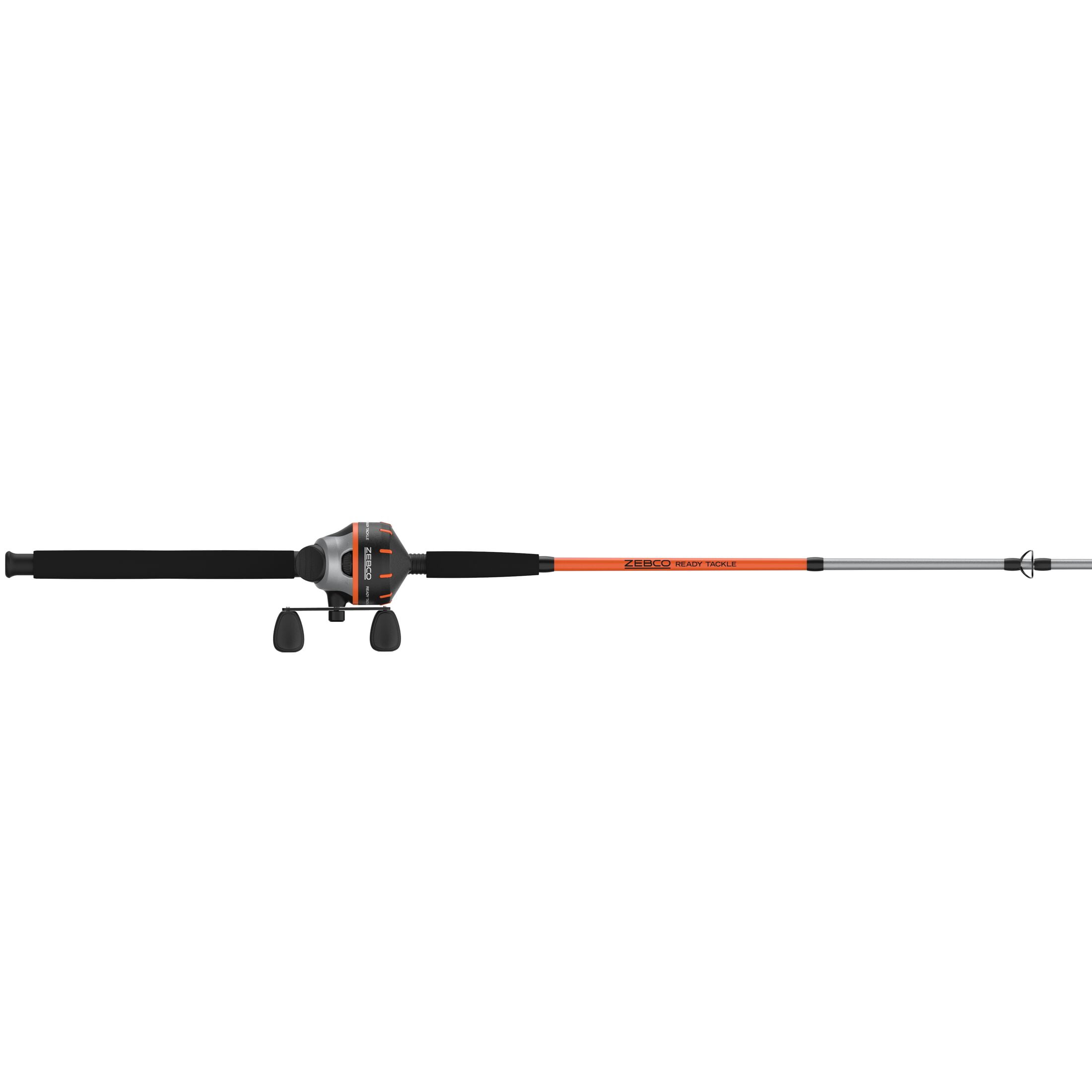 Zebco Ready Tackle Catfish Spincast Combo, 7-Foot, 2-Piece Fishing Rod, Size 60 Reel, RH Retrieve, 20-Pound Line, 11-Piece Tackle Kit