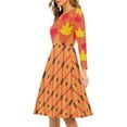 thumbnail image 3 of FKELYI Autumn Maple Leaf Women Dress Size 3XL Durable Women's Long Sleeve Dresses for Fall Stretchy Women Dress Long Sleeve Elegant,Happy Thanksgiving, 3 of 4