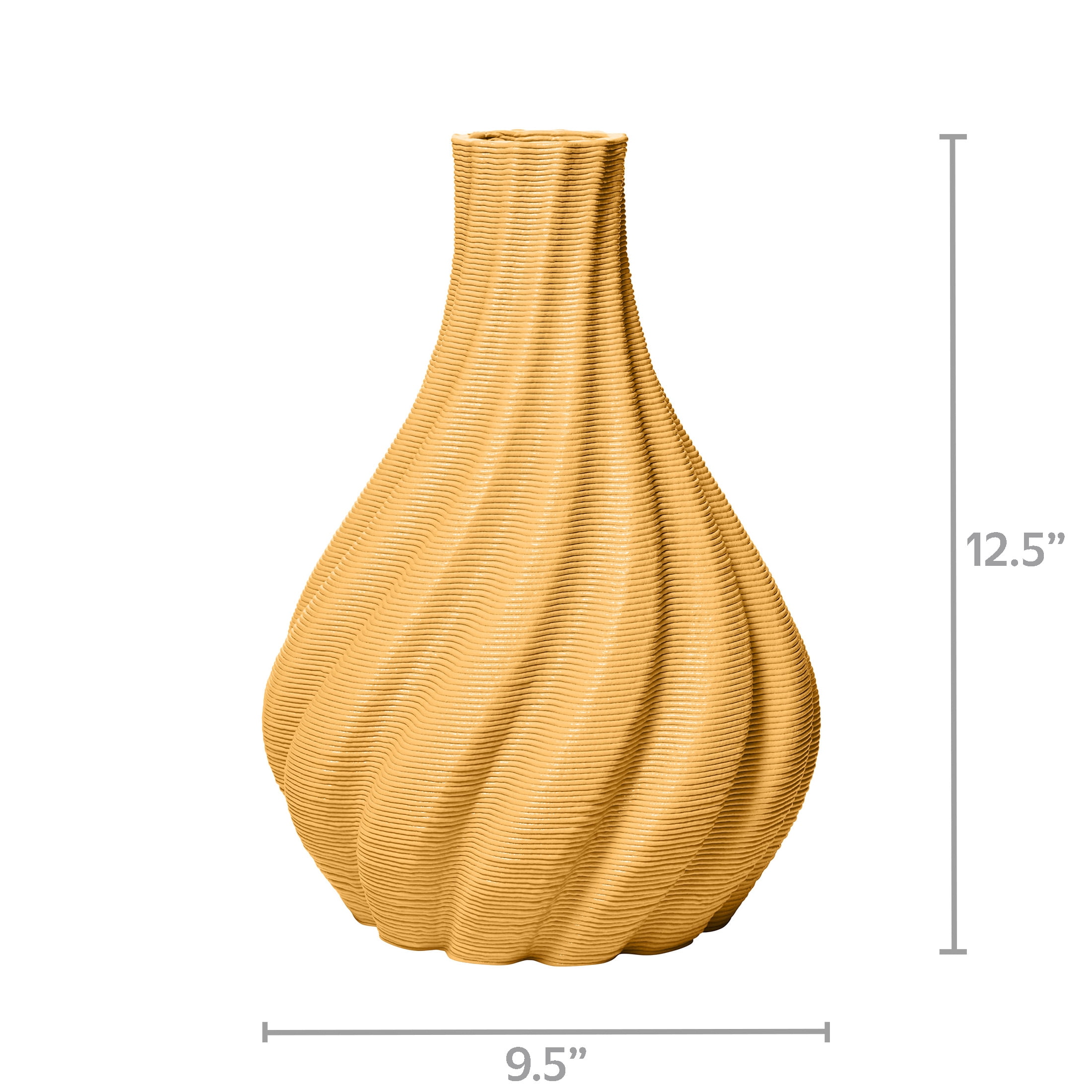 Temi Coker for Walmart 3D Printed Decorative Vase, 12.5", Golden Cream