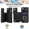 thumbnail image 6 of for Samsung Galaxy S20 FE Crossbody Wallet Phone Case with Card Holder&Zipper, Back Flip Folio PU Leather Kickstand Card Slots Case for Women Girls, Double Magnetic Clasp Shockproof Cover,Black, 6 of 8